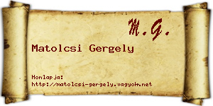 Matolcsi Gergely névjegykártya